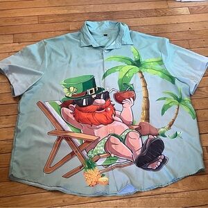 Men’s 3XL St. Patrick’s Day Leprechaun Party Shirt Shamrock Irish Luck